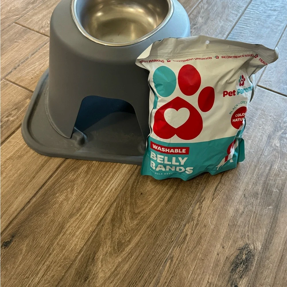 Weathertech Pet Bowl and Pet Parents Belly Bands